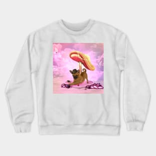 Cute little shihuahua pug with hat Crewneck Sweatshirt